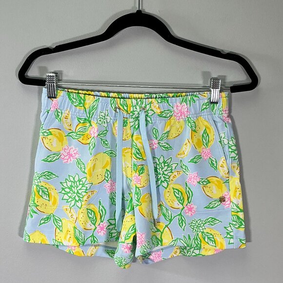 Lilly Pulitzer Loxley Women's Size XS Bluette Make Lemonade Knit Shorts NWT - Picture 1 of 5